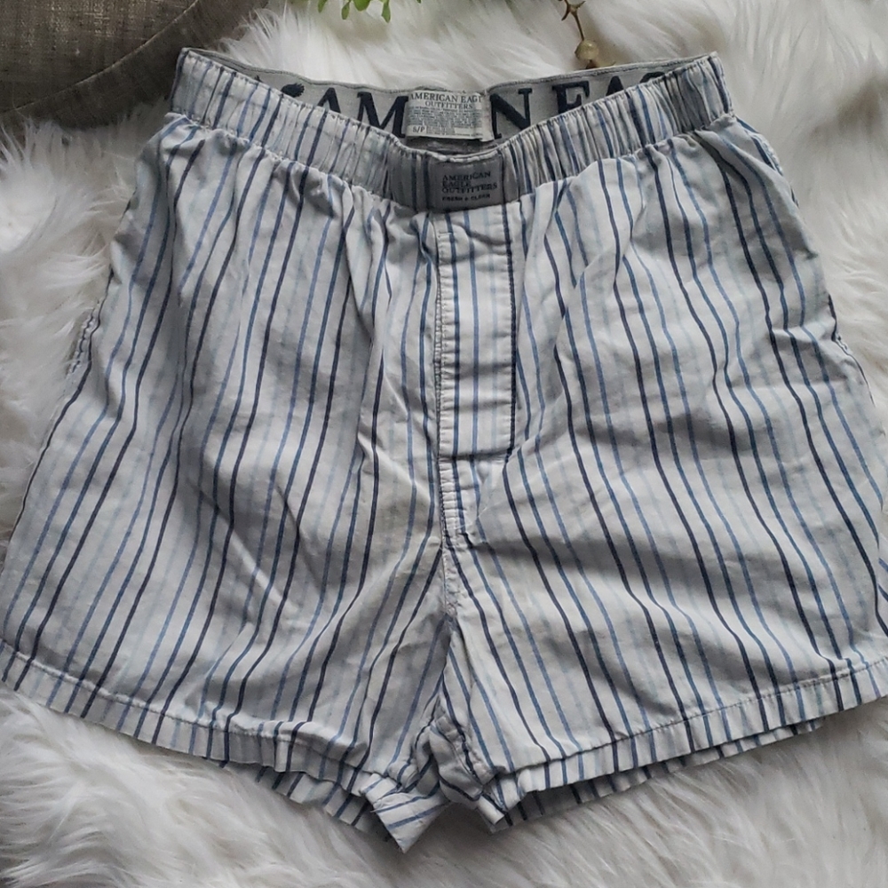 American Eagle Outfitte Blue Striped White Boxers